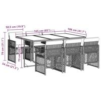 7-delige Tuinset met kussens poly rattan zwart - thumbnail