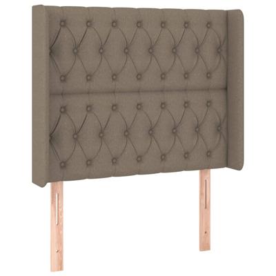 Hoofdbord met randen 103x16x118/128 cm stof taupe