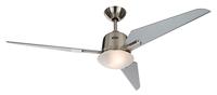 CasaFan Eco Aviatos 132 BN-SL Plafondventilator 31 W (Ø x h) 132 cm x 365 mm Chroom (geborsteld) Verwisselbare bladen, Met lamparmatuur, Met afstandsbediening - thumbnail