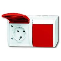 ABB 2CKA002084A0713 Geaard stopcontact IP44 Robijn-rood, Rood - thumbnail