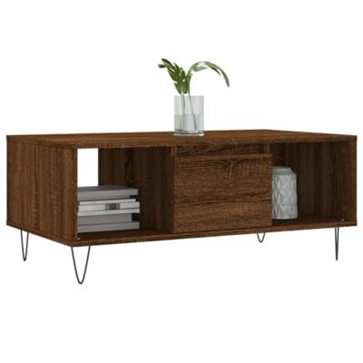Salontafel 90x50x36,5 cm bewerkt hout bruin eikenkleur