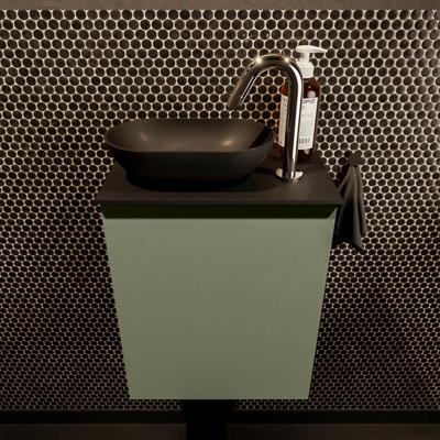 MONDIAZ FOWY toiletmeubel 40cm kleur army. Waskom positie links kleur urban | urban. Met 1 kraangat
