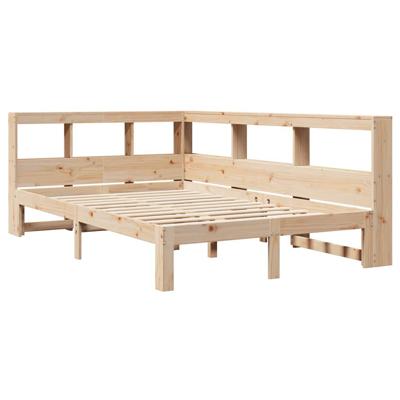 Bed met boekenkast zonder matras massief grenenhout 135x190 cm - thumbnail