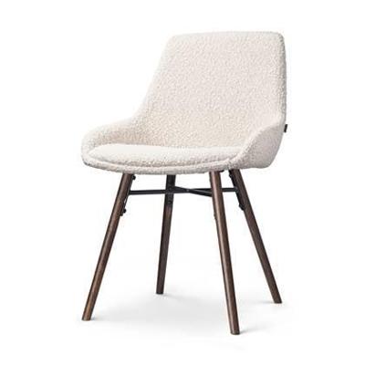 Nolon Nena-Isa Eetkamerstoel Bouclé Beige - Stof - Walnoot Poten Nolon Nena-Isa Eetkamerstoel Bouclé Beige - Stof - Walnoot Poten