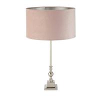 Searchlight Tafellamp chroomWhitby met roze kap - eu81214PI - thumbnail