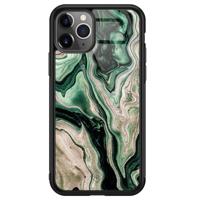 iPhone 11 Pro Max glazen hardcase - Green waves - thumbnail