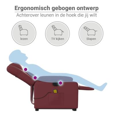 Sta-op-massagestoel verstelbaar kunstleer wijnrood
