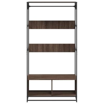 Kledingkast 90x50x180 cm bewerkt hout bruin eikenkleurig