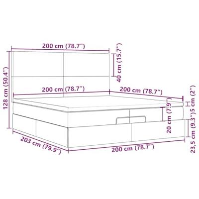 Ottoman bed met matrassen 200x200cm stof donkergrijs