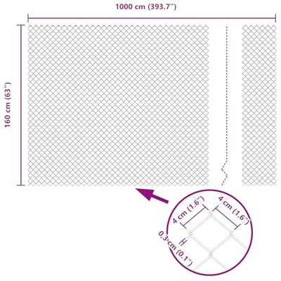 Gaashekwerk Grijs 10 x 1.6 m Staal