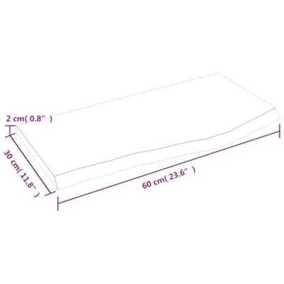 VidaXL Wastafelblad 60x30x2 cm onbehandeld massief hout