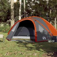 Tent 4-persoons 300x250x132 cm 185T taft grijs en oranje - thumbnail