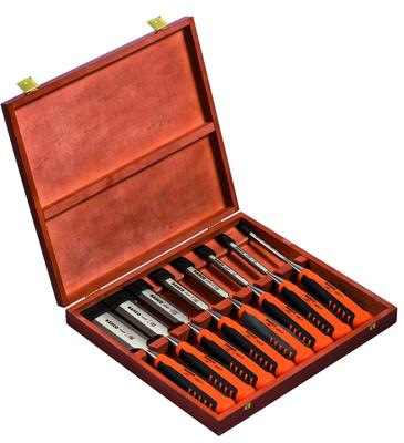 Bahco 424P-S8-EUR Steekbeitelset, 6,10,12,16,18,25,32,36 mm, in houten box