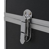 Make-up koffer 37x24x40 cm aluminium zwart - thumbnail