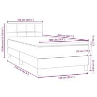 Boxspring met matras fluweel donkergrijs 100x210 cm - thumbnail