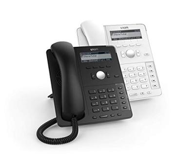 Snom D715 IP-telefoon, SIP bureautelefoon (5 configureerbare LED functietoetsen, vier-lijn B/W-scherm met achtergrondverlichting, XML mini browser), Wit, 00004381
