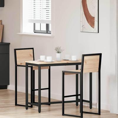 Tafel Naturel 100 x 50 x 77 cm Engineered hout en staal Tafel Naturel 100 x 50 x 77 cm Engineered hout en staal