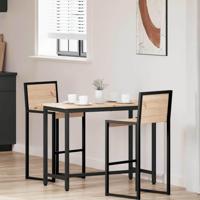 Tafel Naturel 100 x 50 x 77 cm Engineered hout en staal - thumbnail