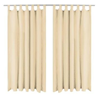VidaXL Micro-satijnen gordijnen met lussen 140x225 cm beige 2 st VidaXL Micro-satijnen gordijnen met lussen 140x225 cm beige 2 st
