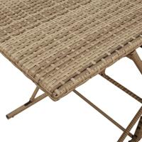 7-delige Tuinset met kussens poly rattan beige - thumbnail