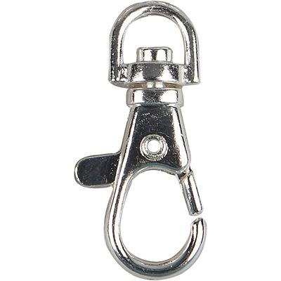 Creativ Company Karabijnsluiting, groot, h: 3,7 cm, d 37 mm, b: 1,4 cm, verzilverd, 15 stuk/ 1 doos