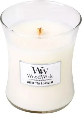 Woodwick White Tea & Jasmine Medium Candle