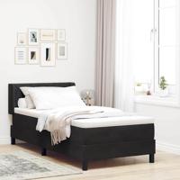 Boxspringbed met Matras Zwart 100x200 cm Fluweel Zwart - thumbnail