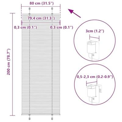 Pliss rolgordijn 80x200 cm stofbreedte 79,4 cm polyester zwart