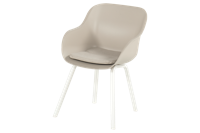 Hartman Le Soleil Element dining stoel wit frame kuip Taupe met taupe kussen - thumbnail
