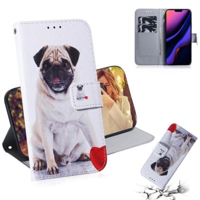 3D gekleurde tekening horizontale Flip leergeval met houder & kaartsleuf & portemonnee voor iPhone XI 2019 (PUG) 3D gekleurde tekening horizontale Flip leergeval met houder & kaartsleuf & portemonnee voor iPhone XI 2019 (PUG)