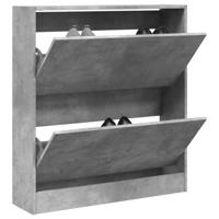 VidaXL Schoenenkast 80x21x87,5 cm bewerkt hout betongrijs - thumbnail
