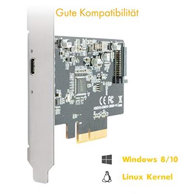 ICY BOX IB-PCI1901-C32 1 + 1 poorten USB 3.2 Gen 2x2-controllerkaart USB-C 3.2 Gen 2 PCIe ICY BOX IB-PCI1901-C32 1 + 1 poorten USB 3.2 Gen 2x2-controllerkaart USB-C 3.2 Gen 2 PCIe