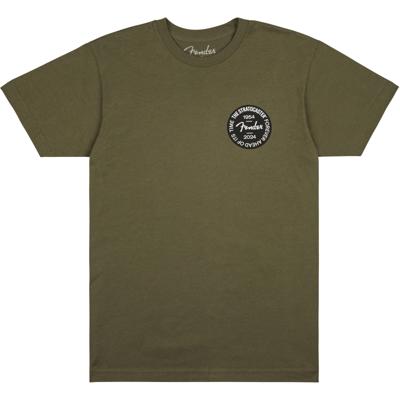 Fender Stratocaster 70th Anniversary Badge Tee olive L