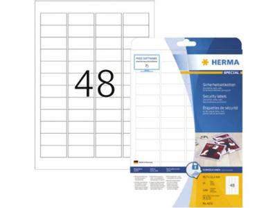 Veiligheidsetiket herma 4232 45.7x32.2mm wt 1200st