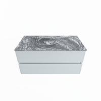 MONDIAZ VICA-DLUX 100cm badmeubel onderkast Clay 2 lades. Inbouw wastafel CLOUD links zonder kraangat, kleur Lava. - thumbnail