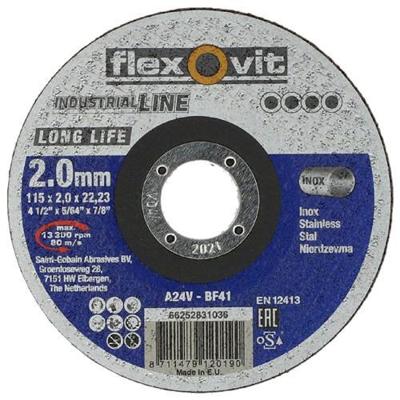 Flexovit dss industrial 125x2x22.23 a24v t41 rvs | 25 stuk stuks