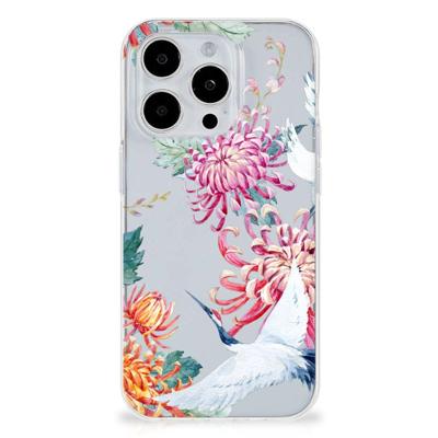 iPhone 15 Pro | TPU Hoesje | Bird Flowers