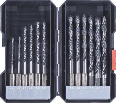 kwb 108830 Hout-spiraalboorset 12-delig 3 mm, 4 mm, 5 mm, 6 mm, 7 mm, 8 mm Snelspanboorhouder, Tandkransboorhouder 12 stuk(s) kwb 108830 Hout-spiraalboorset 12-delig 3 mm, 4 mm, 5 mm, 6 mm, 7 mm, 8 mm Snelspanboorhouder, Tandkransboorhouder 12 stuk(s)