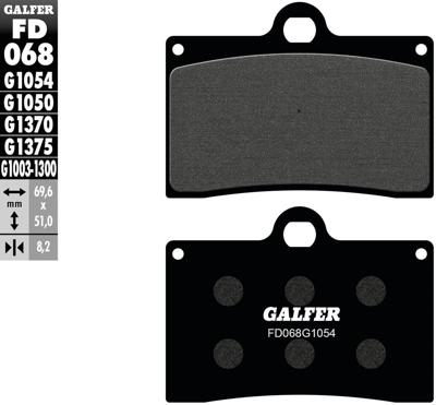 GALFER remblokken "fd068" brake pad fd068 g1054 organic