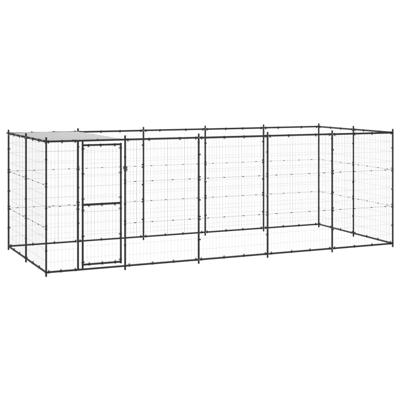 Hondenkennel met dak 12,1 m² staal