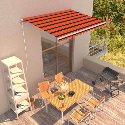 Luifel handmatig uittrekbaar 350x250 cm oranje en bruin