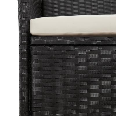 11-delige Tuinset met kussens poly rattan zwart - thumbnail