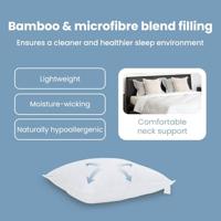 VidaXL Hoofdkussen met kussen 2 pcs wit 65 x 65 cm katoen - thumbnail