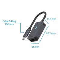 Rapoo UCA-1005 USB-C naar DisplayPort Adapter Zwart - thumbnail