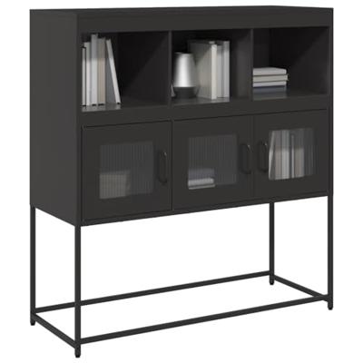Dressoir 100,5x39x107 cm koudgewalst staal zwart