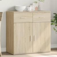 Dressoir 79x38x80 cm bewerkt hout sonoma eikenkleurig - thumbnail