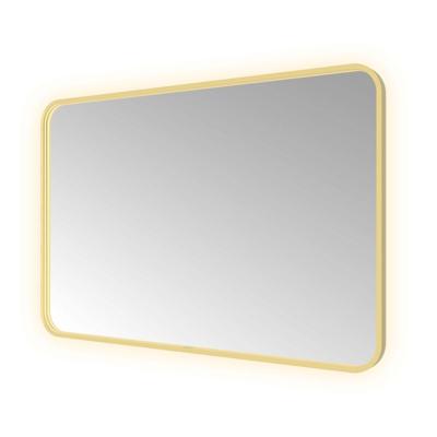 Spiegel Hotbath &MORE 80x120 cm LED-Verlichting Spiegelverwarming Rechthoek Afgerond Geborsteld Messing PVD Spiegel Hotbath &MORE 80x120 cm LED-Verlichting Spiegelverwarming Rechthoek Afgerond Geborsteld Messing PVD