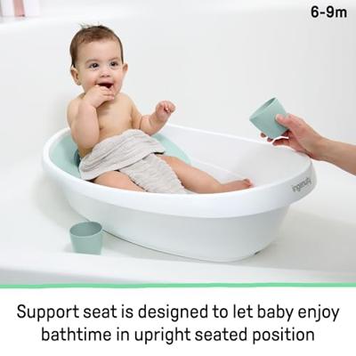 INGENUITY Omvormbaar Babybadje, Extra Groot met Zachte Stoffen Babyhangmat en Zitsteun, Geschikt voor Baby's van 0 tot 24 maanden INGENUITY Omvormbaar Babybadje, Extra Groot met Zachte Stoffen Babyhangmat en Zitsteun, Geschikt voor Baby's van 0 tot 24 maanden