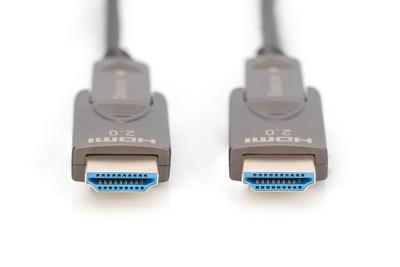 Digitus AK-330127-100-S HDMI-kabel HDMI Aansluitkabel HDMI-A-stekker 10 m Zwart 4K UHD, Afgeschermd (drievoudig), Flexibel, Afscherming totaal, Afgeschermd,