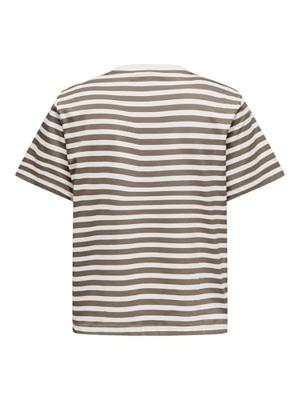 Only Onllivina S/s Stripe Tee Jrs Noos T-shirt Korte Mouw Cloud Dancer Black Stripes